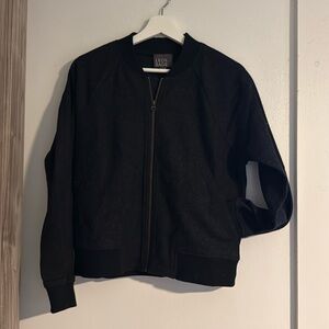 Leo & Sage Charcoal wool bomber jacket